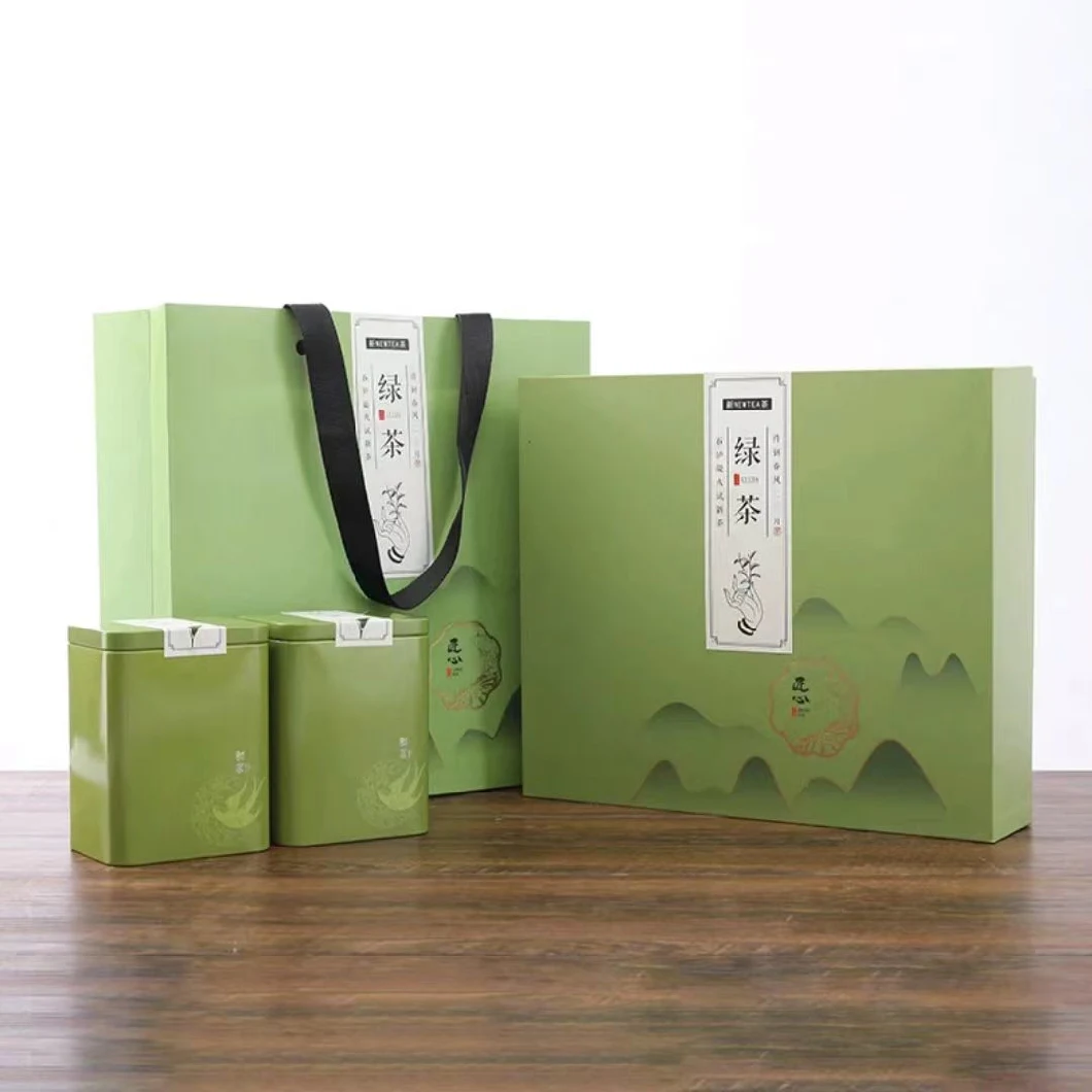 E-Corrugated Paper Coated Green/Black Special Paper Tea Packaging with Same Series Paper Bag