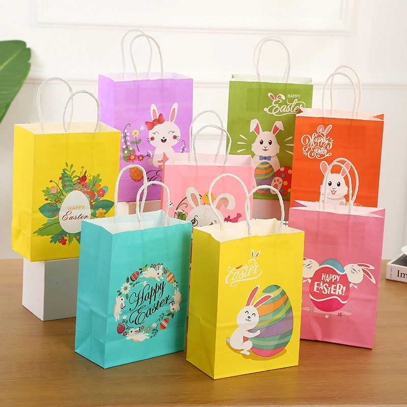 Valentine′s Day Gift Bags Kraft Paper Bags Love Bear Series Gift Bags Shopping Mall Tote Bags Gift Packaging